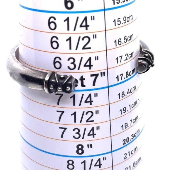 VTG Deborah Armstrong 925 Sterling Silver Hollow Dome Wrapped Wire Cuff Bracelet - Picture 11 of 16